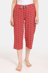 Rosaline Rural Charm Knit Cotton Capri (Pack of 2) - Red Blue — thumbnail 7